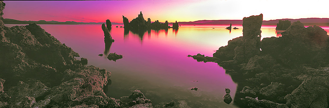 Panoramic Fine Art Photography ~ Panorama Landscape Photo Gallery ~ Brilliant Water at South Tufas, Mono Lake, Eastern Sierra