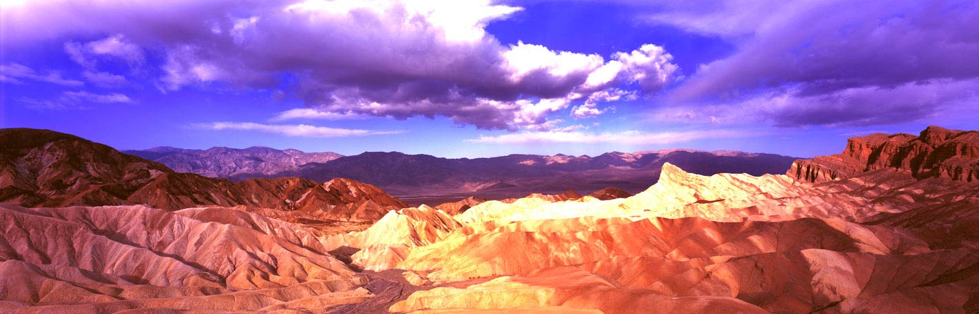 Panoramic Fine Art Photography ~ Panorama Landscape Photo Gallery Perfect Zabriskie Point, Death Valley National Park