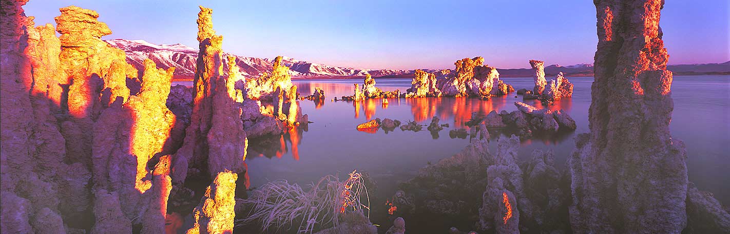 Panoramic Fine Art Photography ~ Panoramic Landscape Photo Gallery ~ Reflections at First Light at Mono Lake, Eastern Sierra