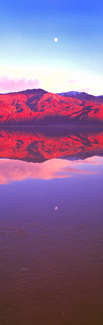 Moon Reflecting in Salt Creek Dry Lake, Death Valley